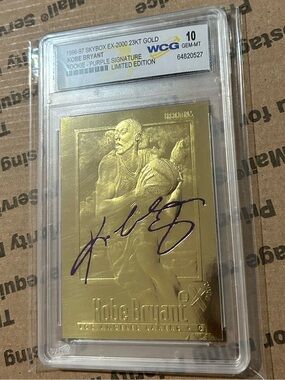 WCG 10 Kobe Bryant '97 SkyBox EX-2000 23KT Gold / Purple Auto Rookie Graded Card